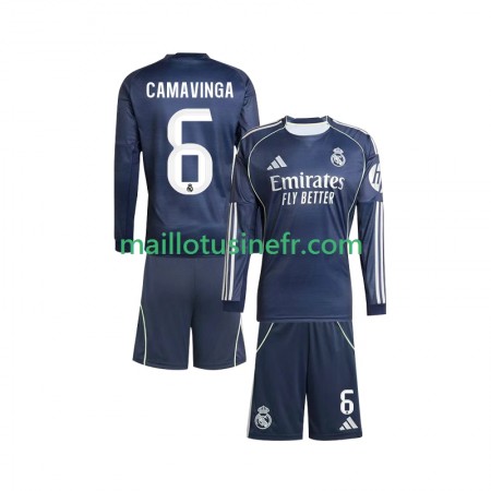 Maillot de Foot Real Madrid Camavinga 6 Extérieur 2025-26 Manches Longues - Enfant Maillot de Foot Real Madrid Camavinga 6 Extérieur 2025-26 Manches Longues - Enfant